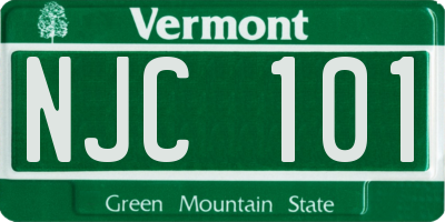 VT license plate NJC101