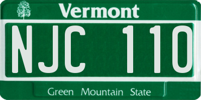 VT license plate NJC110
