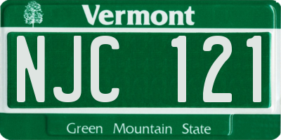 VT license plate NJC121