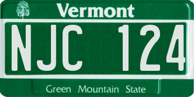 VT license plate NJC124