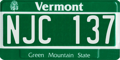 VT license plate NJC137