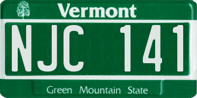 VT license plate NJC141