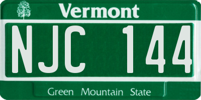 VT license plate NJC144