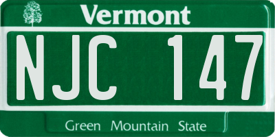 VT license plate NJC147