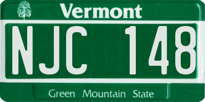 VT license plate NJC148