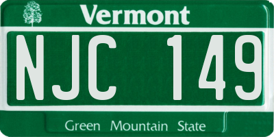 VT license plate NJC149