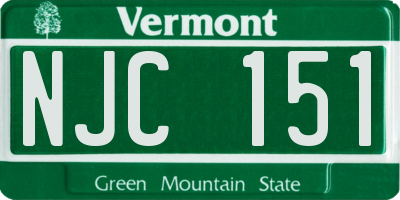 VT license plate NJC151