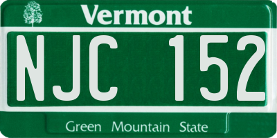 VT license plate NJC152