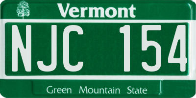 VT license plate NJC154