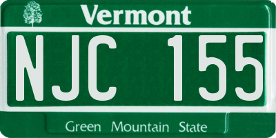 VT license plate NJC155