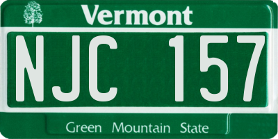 VT license plate NJC157