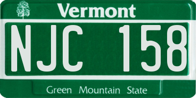 VT license plate NJC158