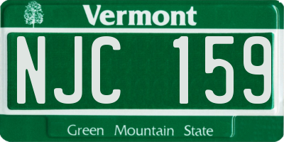 VT license plate NJC159