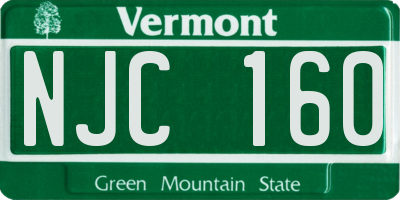 VT license plate NJC160