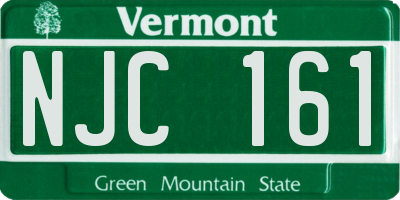 VT license plate NJC161