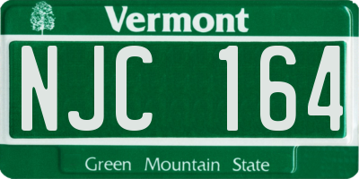 VT license plate NJC164