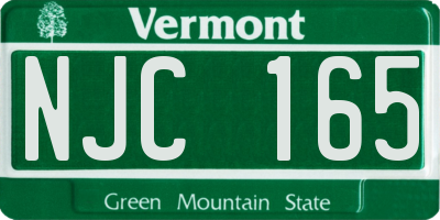 VT license plate NJC165
