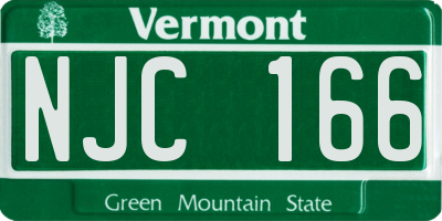 VT license plate NJC166
