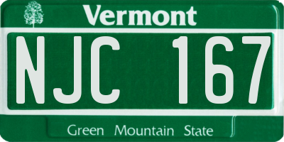 VT license plate NJC167