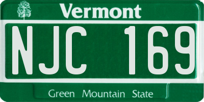 VT license plate NJC169