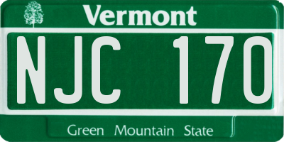 VT license plate NJC170