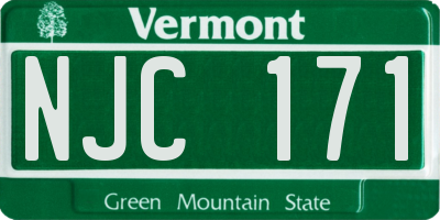 VT license plate NJC171