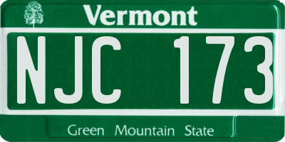 VT license plate NJC173