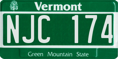 VT license plate NJC174