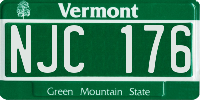 VT license plate NJC176