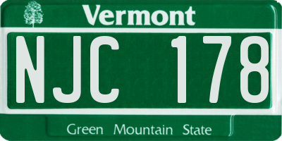 VT license plate NJC178