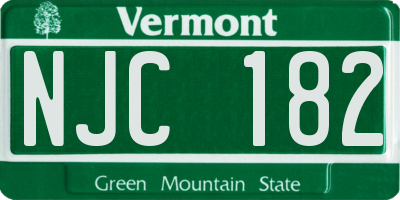 VT license plate NJC182
