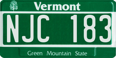 VT license plate NJC183