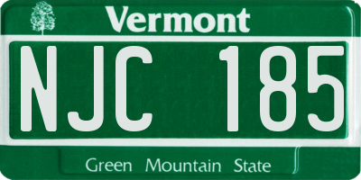VT license plate NJC185
