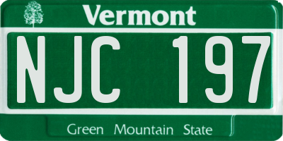 VT license plate NJC197