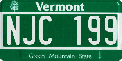 VT license plate NJC199