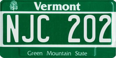 VT license plate NJC202