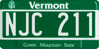 VT license plate NJC211
