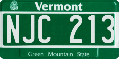 VT license plate NJC213