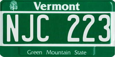 VT license plate NJC223