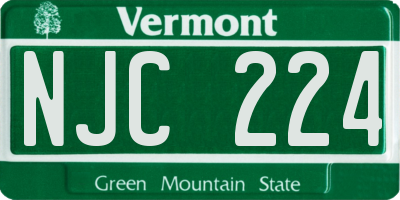 VT license plate NJC224