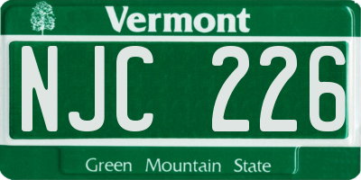 VT license plate NJC226