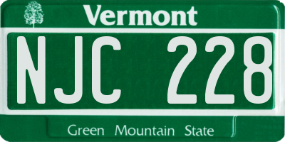 VT license plate NJC228