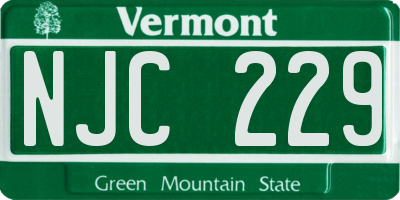 VT license plate NJC229