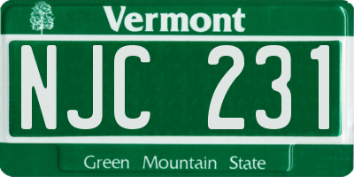 VT license plate NJC231