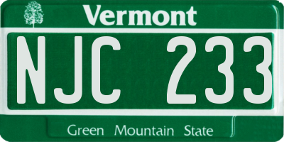 VT license plate NJC233
