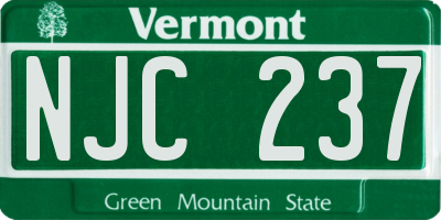 VT license plate NJC237
