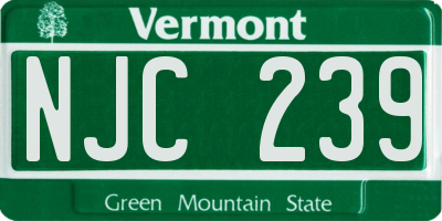VT license plate NJC239