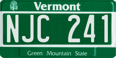 VT license plate NJC241