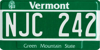 VT license plate NJC242