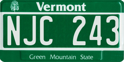 VT license plate NJC243